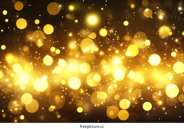 Golden Sparkling Bokeh Background