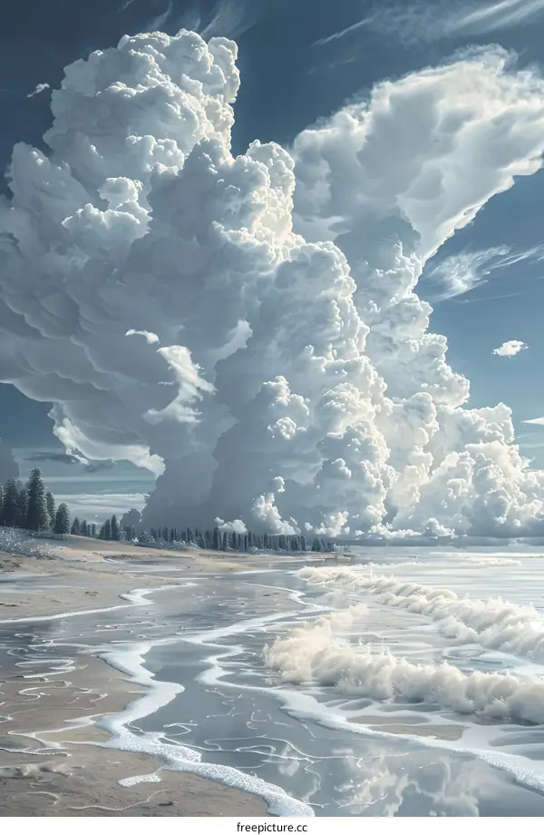 Beach Under Heavy Clouds