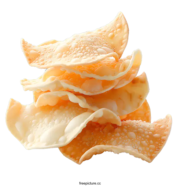 [Transparent Background PNG]A stack of crispy, golden brown crackers