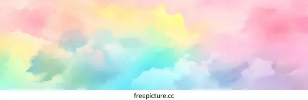 Pastel Cloud Sky Color Illustration