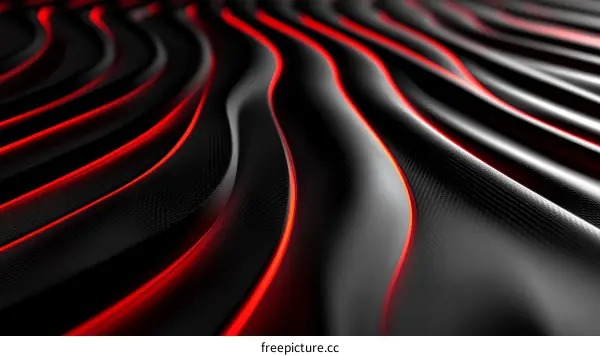 Abstract Carbon Fiber Texture with Red Lighting