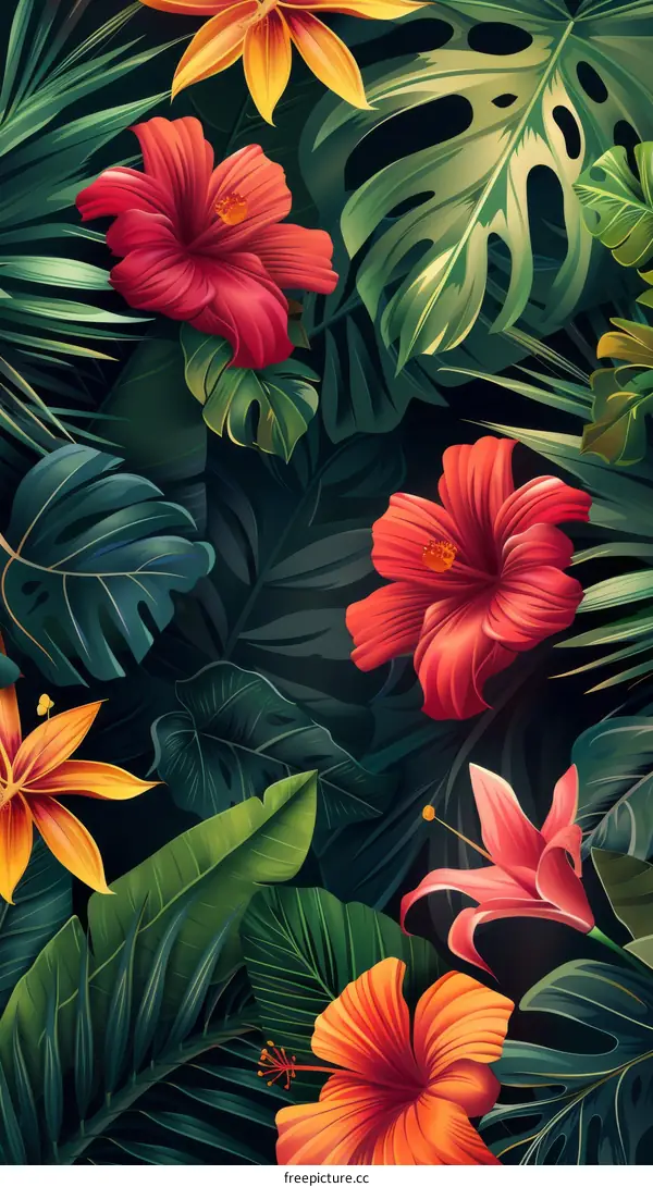 Tropical Plants in Rainforest