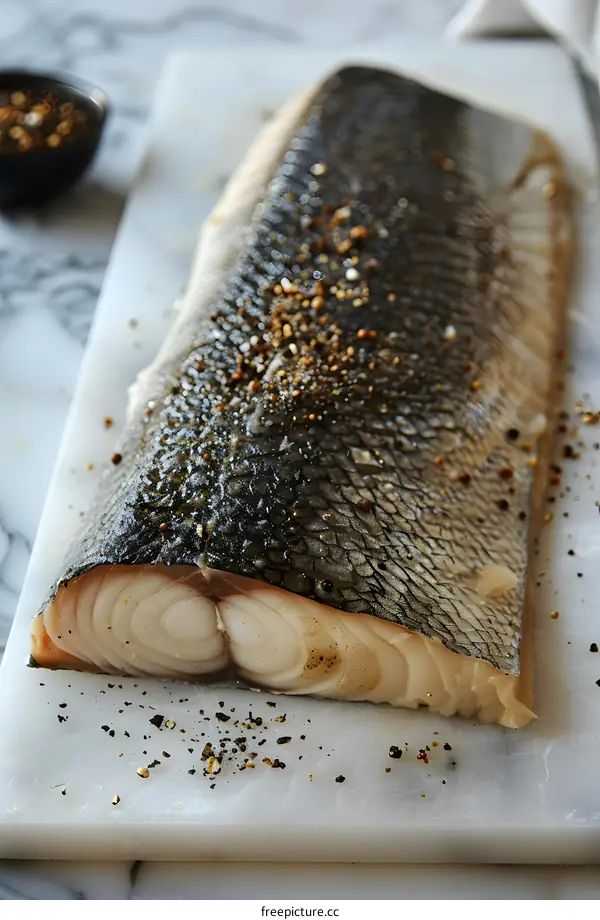 Fresh fish seasoned and ready to cook