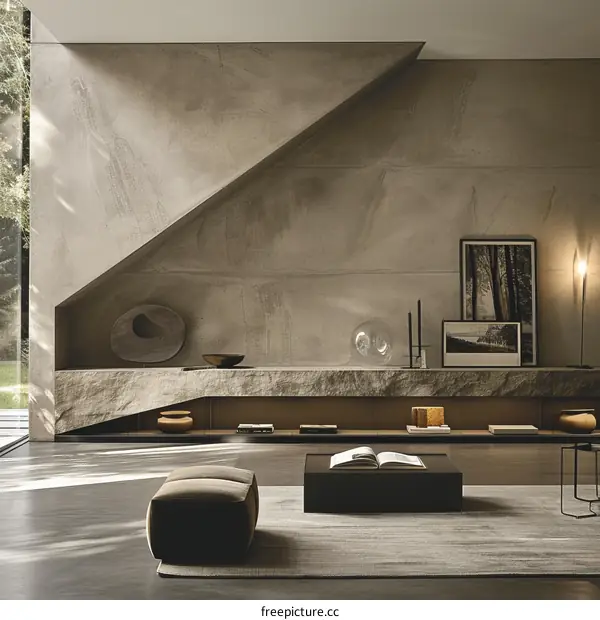 Modern minimalist interior design living room