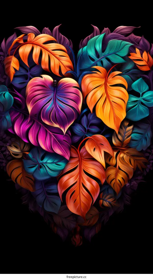 Vibrant Heart of Tropical Leaves
