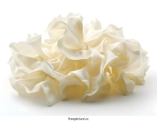 White silk fabric on white background