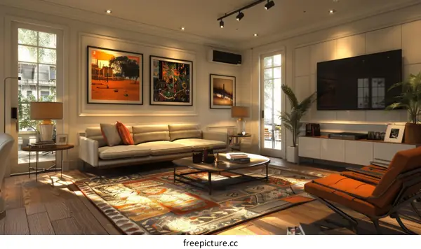 Modern Living Room Decorated in IKEA Style