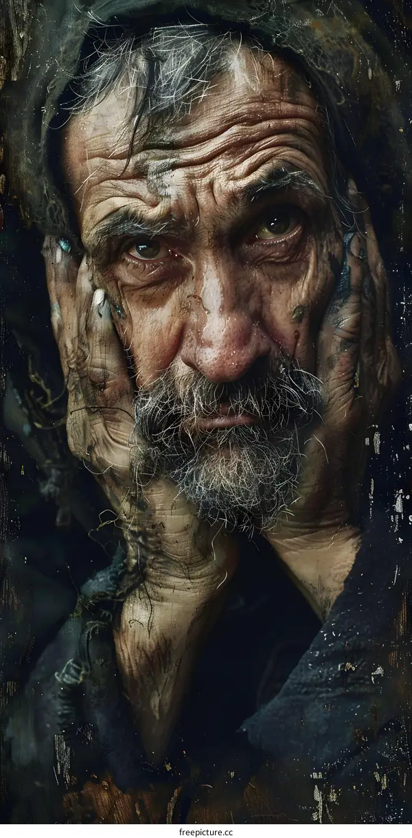 Portrait of an old man with a beard