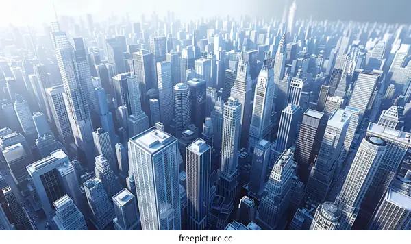 Aerial View of a Modern Metropolis Cityscape