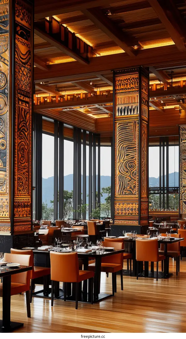 Modern Restaurant Interior Design with Wood Accents