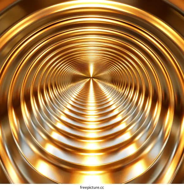 Golden tunnel of interlocking rings