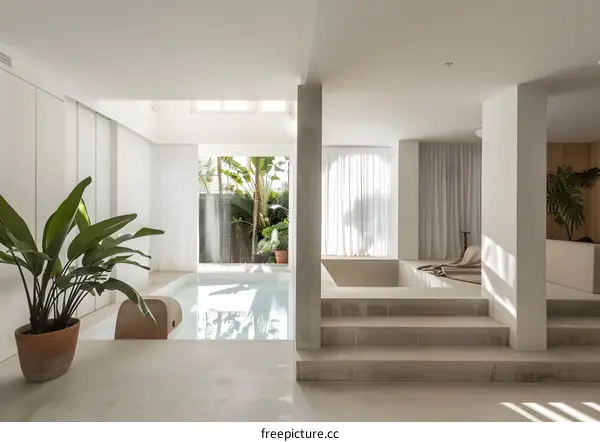 Minimalist Interior Design with Indoor Pool and Natural Light