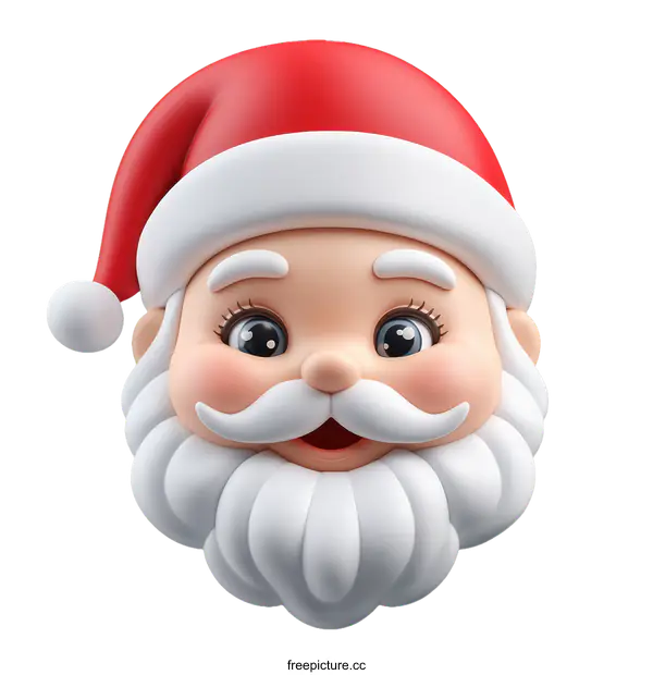 [Transparent Background PNG]Cartoon Santa Claus Face Illustration