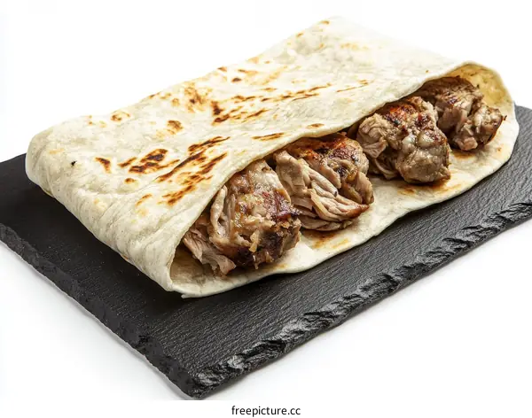 Grilled Meat Wrapped in Tortilla