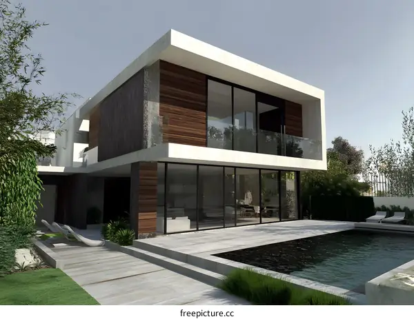 Modern Home With Swimming Pool and Garden Design