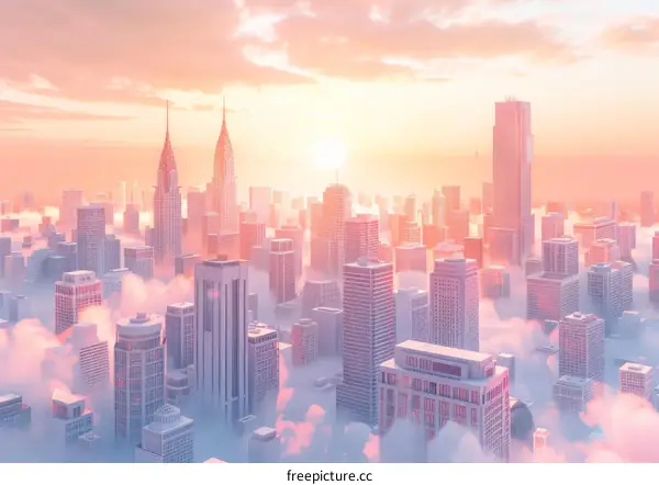 A beautiful sunset over the city