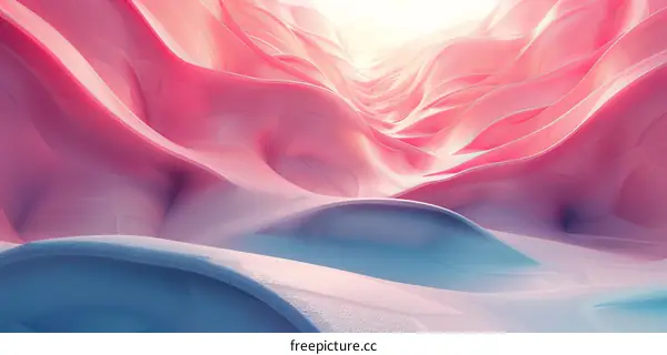 Abstract Pink and Blue Landscape