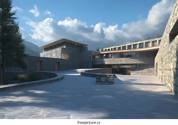 Stone Building Architecture Design