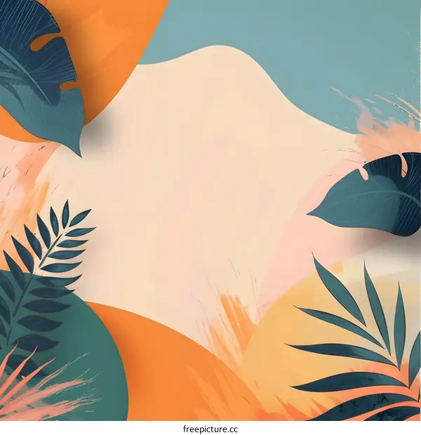 Tropical Leaf Abstract Background Design