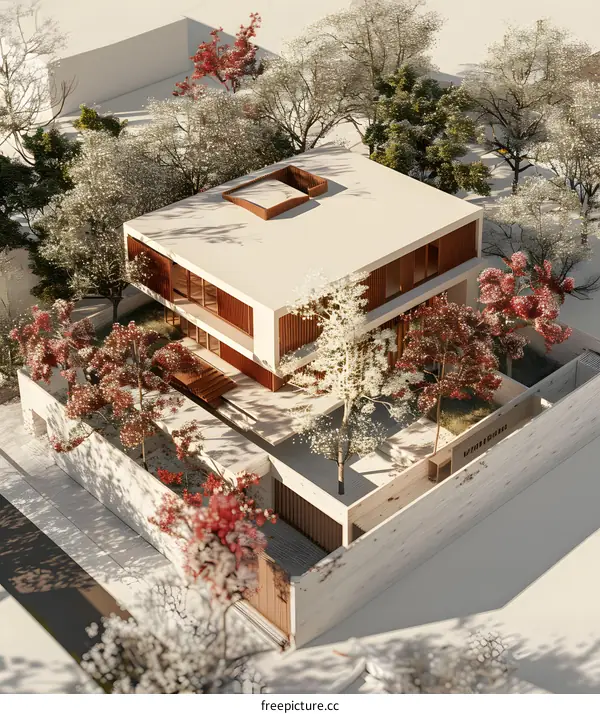 Modern House Design With Trees Surrounding