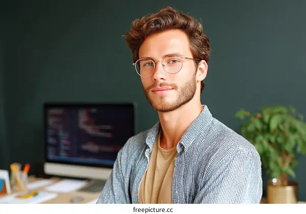 Portrait of a Confident Caucasian Male Professional