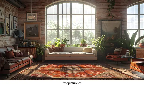 retro living room interior design
