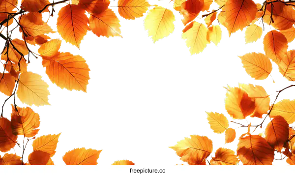 [Transparent Background PNG]Autumn Leaves Border Frame