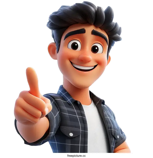 [Transparent Background PNG]Cheerful Cartoon Character Illustration