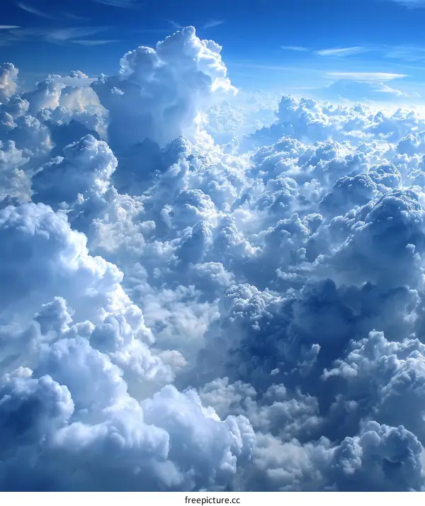 Peaceful Blue Sky with Wispy Clouds