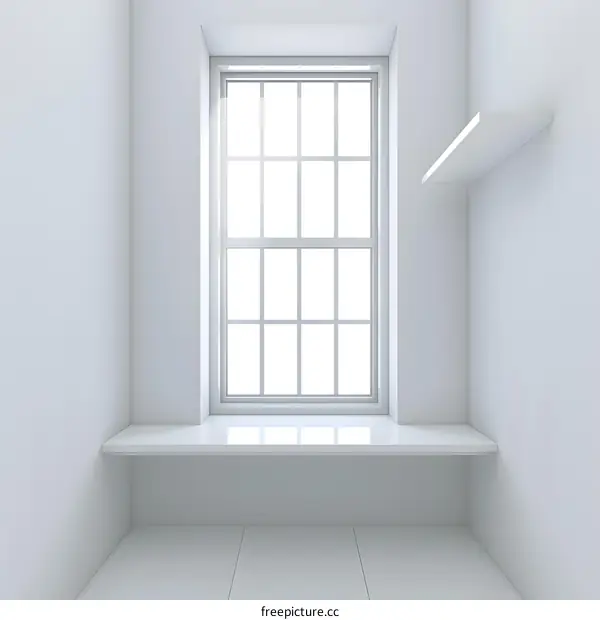 White Room with Window and Shelf