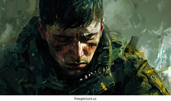 Portrait of a young man in military uniform