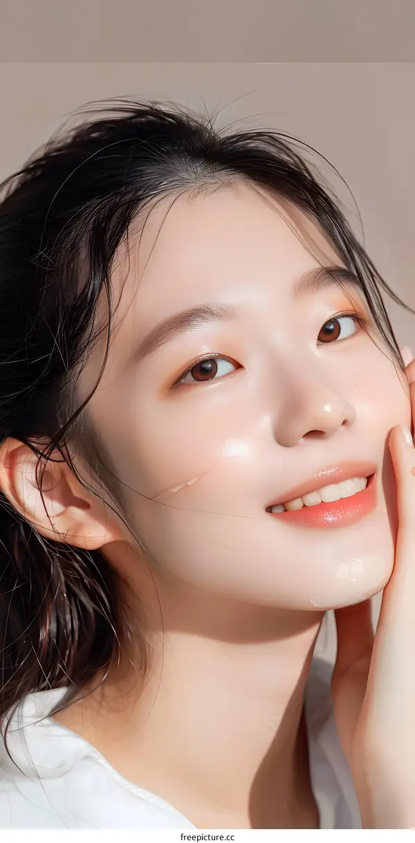 Smiling Woman With Wet Hair