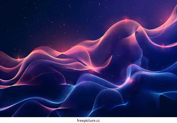 Abstract glowing futuristic wave background