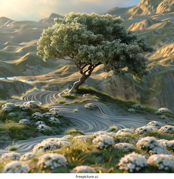 Solitary Tree on a Mountainside