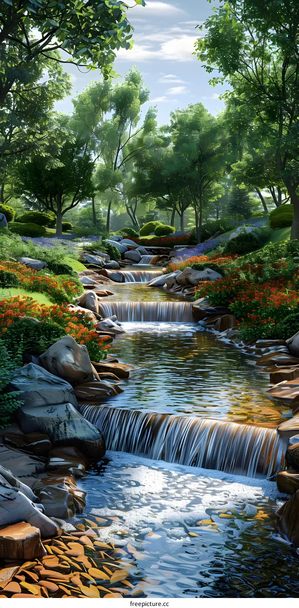 A beautiful landscape of a river flowing through a rocky valley