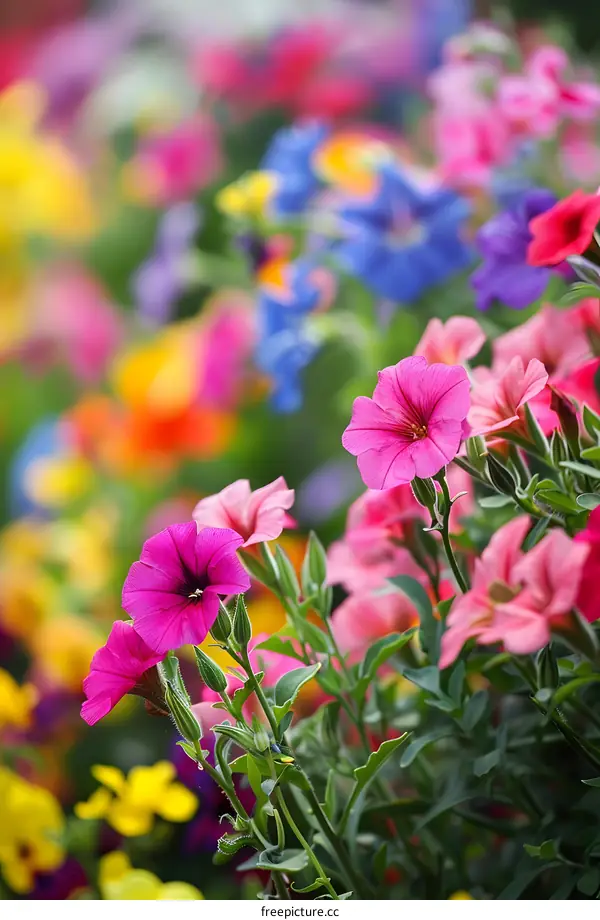 Vibrant Pink Flowers in a Garden Setting
