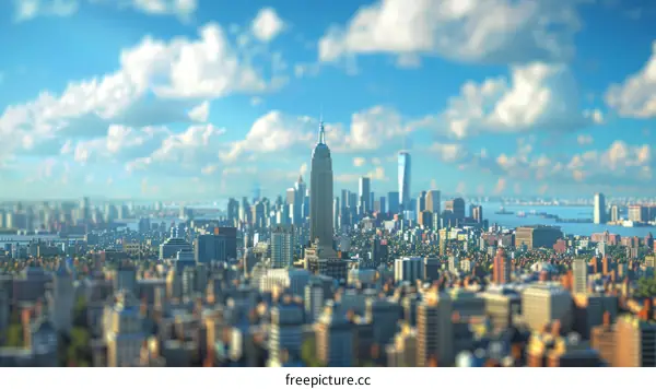 New York City Skyline Miniature Perspective