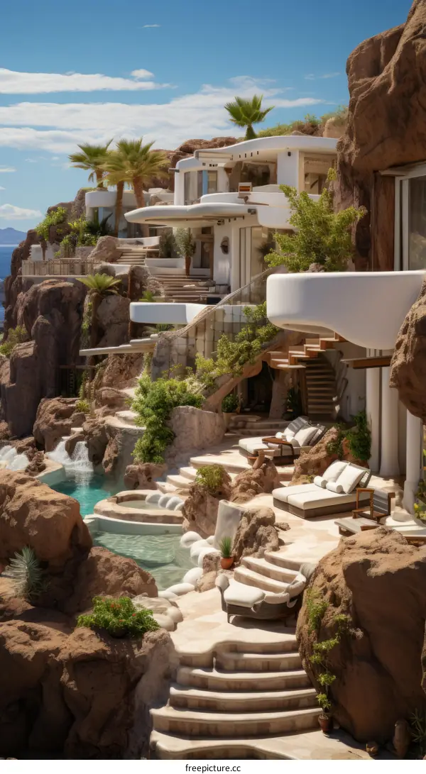 Futuristic Cliffside Villa with Infinity Pool and Ocean Views