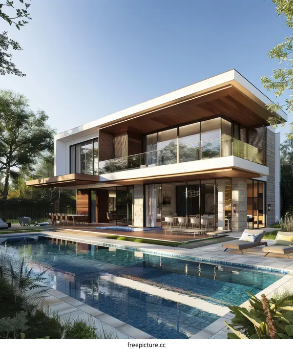 Modern Villa with Swimming Pool Exterior Design