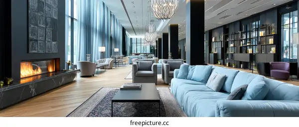 Modern Hotel Lobby with Diverse People