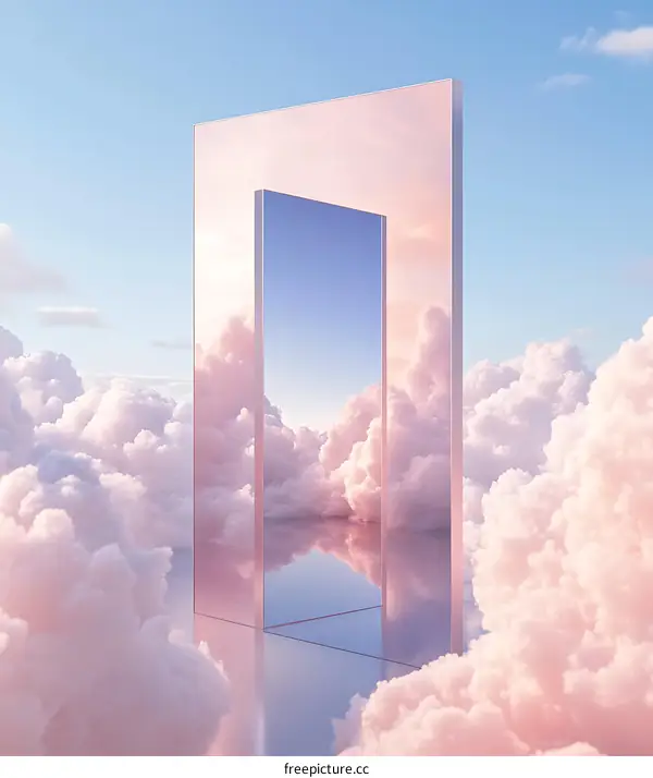 Abstract  Mirror in the Sky with Clouds