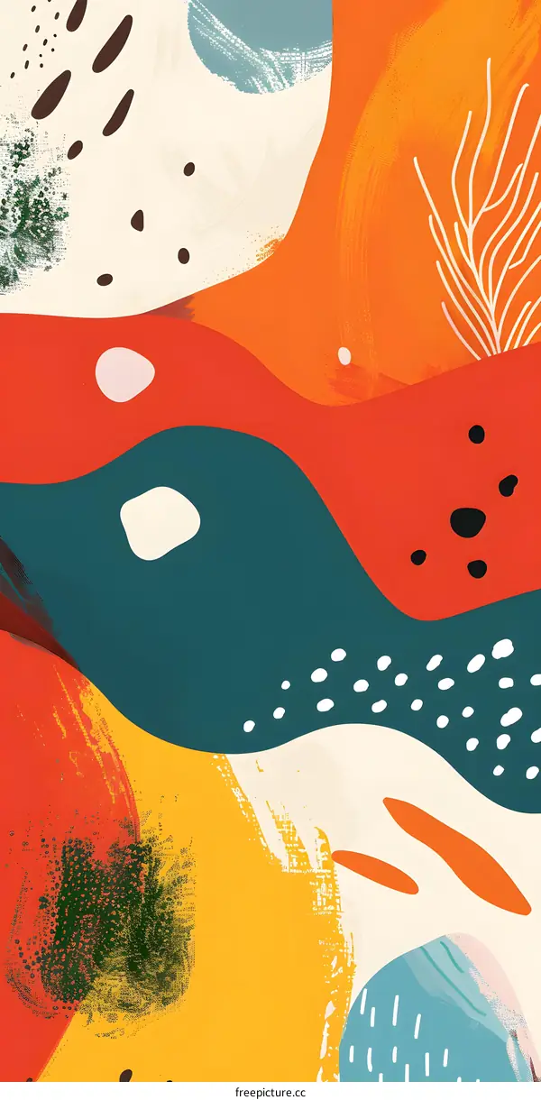 Abstract Art with Colorful Shapes and Lines