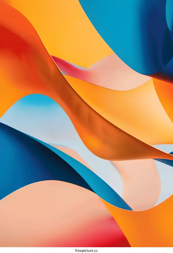 Abstract Background with Orange, Blue, and White Colors