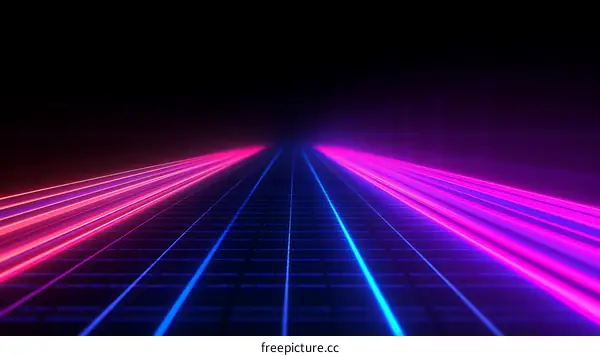 Neon Futuristic Roadway Abstract