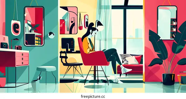 Woman Sitting in a Chair by a Window in a Modern Apartment