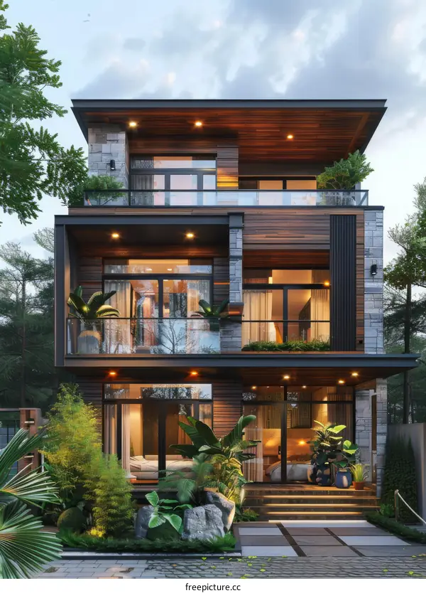 Modern Wooden House Exterior Design