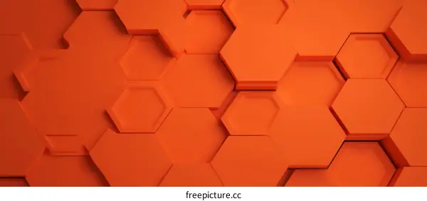 Abstract Geometric Orange Hexagon Background Design