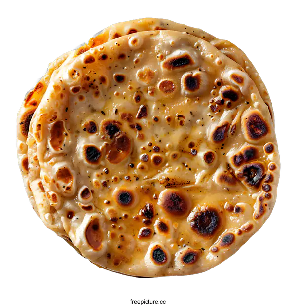 [Transparent Background PNG]Freshly Baked Flatbread on White Background
