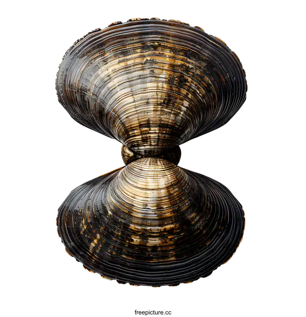 [Transparent Background PNG]A black quahog clam shell