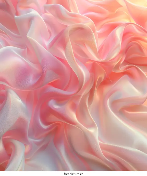 Beautiful Pink and Light Peach Silk Fabric Texture